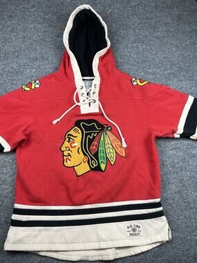 Chicago Blackhawks‎ Jersey Hoodie Womens Size M Old Time Hockey Newbury #916